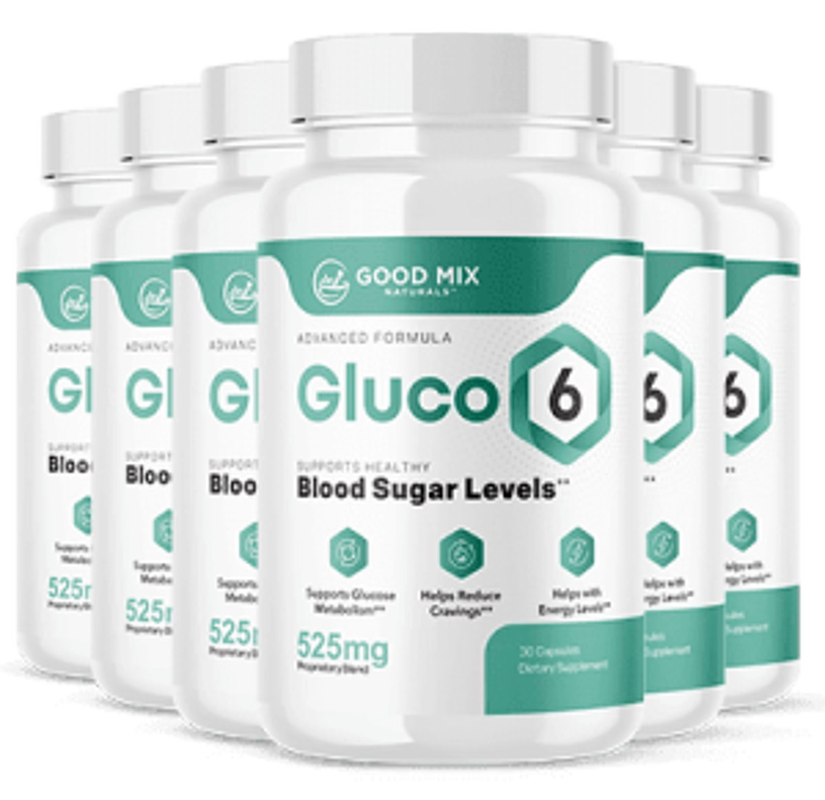 Gluco 6 supplement bottles shown in a product image for this review