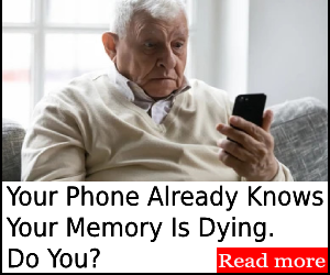 Affiliate-provided MemoVolt promotional banner showing an older adult using a smartphone with promotional text