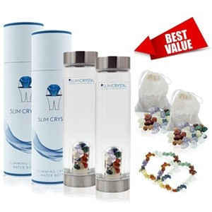 SlimCrystal bottles and crystal accessories shown in the ClickBank Marketplace listing